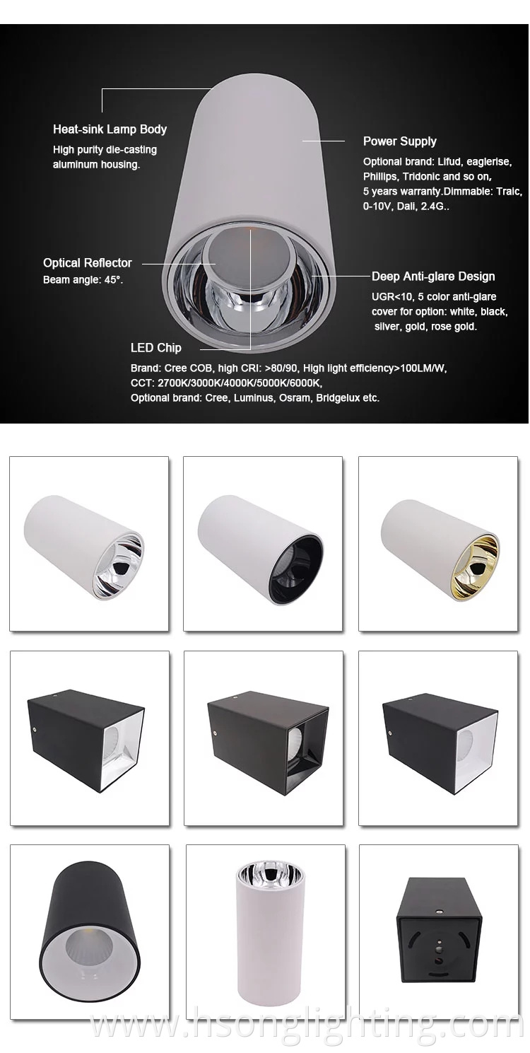 2022 New design led cob downlights recessed surface mounted downlight 24W for indoor lighting